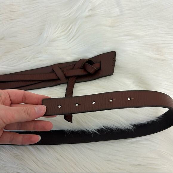 Genuine Leather Braided Wrap Detail Brown Belt Size XL - Picture 10 of 10